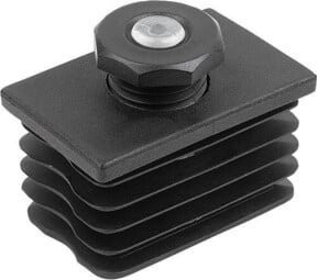 KIPP Justierstopfen Form C mit Gleitschutzeinsatz aus Kunststoff, schwarz, 60 x 40 mm - Bild 1
