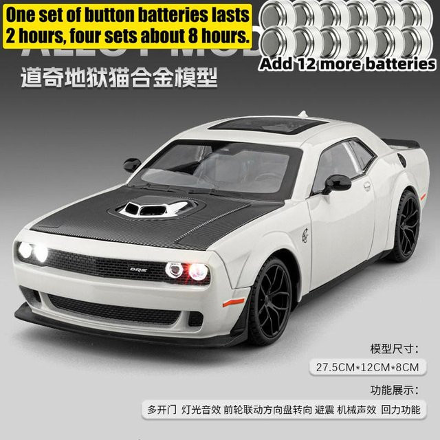 Linyi toy car Dodge Challenger Srt Hellcat, Modellauto, 1:18, mit Licht und Sound, ab 14 Jahren - Bild 1