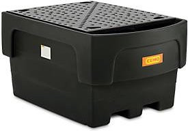 Cemo IBC-Auffangwanne aus Polyethylen mit Abfüllvorsatz und PE-Lochplatte, 1100 l, unterfahrbar - Bild 1