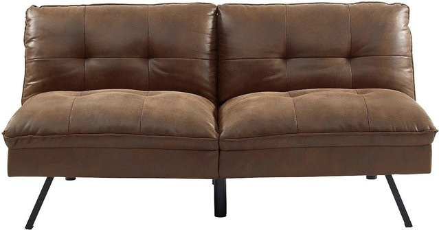 Vente-unique Schlafsofa Pegula Braun mit Mikrofaser und Schlaffunktion - Bild 1