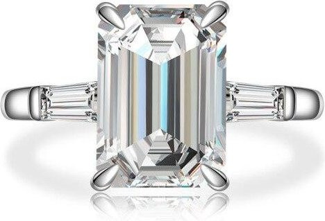 Verlobungsring 925 Silber, Smaragd, Zirkonia, Damen - Bild 1