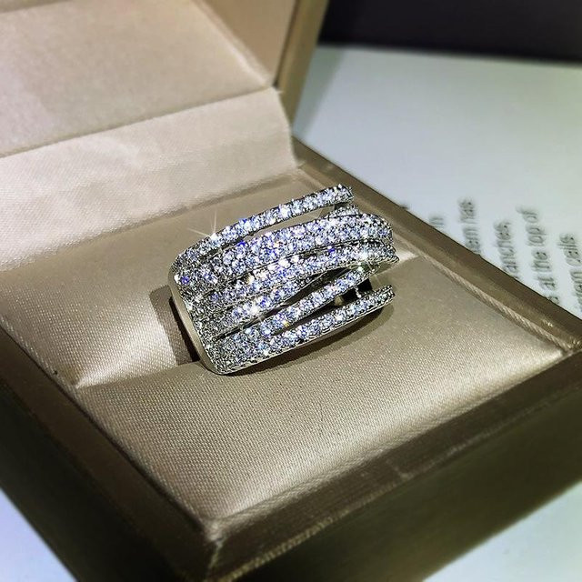 YIRAN Jewelry Ring, Zirkonia, Kupfer, gray, Damen - Bild 1