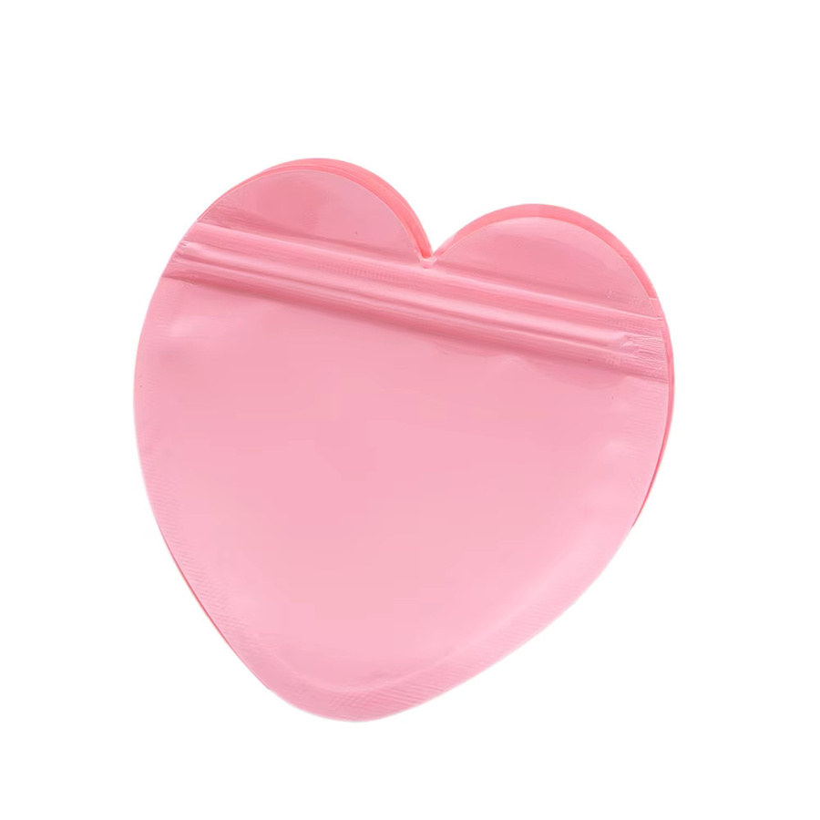 50 Stück herzförmige Kunststoff-Druckverschlussbeutel in Pink und Transparent, B/B: 10 x 10 cm, wiederverschließbare Schmuckbeutel zur Aufbewahrung und Verpackung - Bild 2