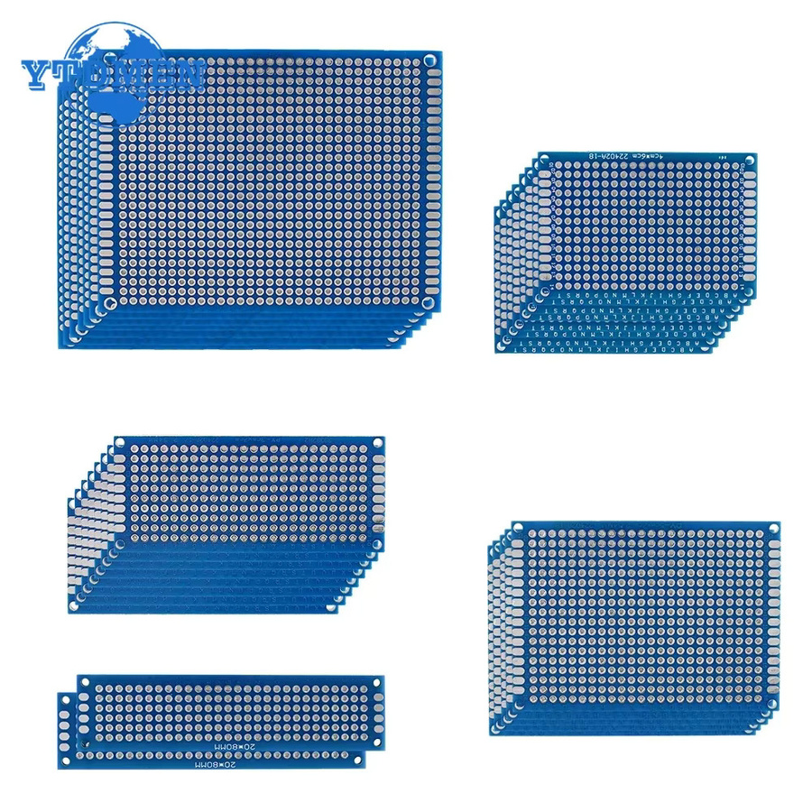 YTDMEN Prototypplatine doppelseitige Steckplatine für DIY-Lötprojekte, Blau, B/T/H: 2 x 8 cm, 3 x 7 cm, 4 x 6 cm, 5 x 7 cm oder 7 x 9 cm - Bild 3
