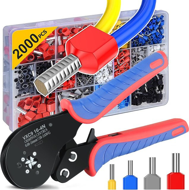 WOZOBUY Ferrule Crimp Zange VXC9 für Aderendhülsen 0,08-16mm² / 28-5AWG in Multicolour - Bild 1