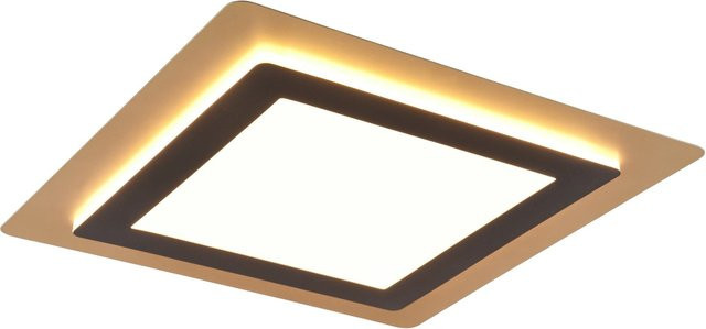 Trio LED Deckenleuchte Morgan Schwarz-Gold, dimmbar mit Fernbedienung, H: 4,2 cm, B: 45 cm, T: 45 cm - Bild 1