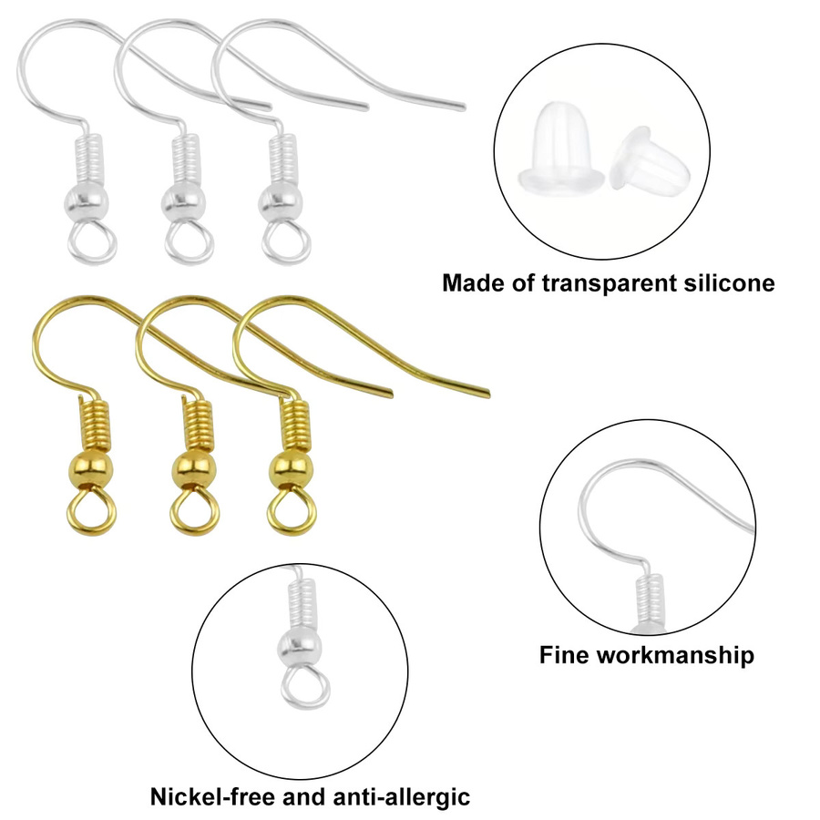 JHNBY Karabinerverschluss, Crimp Hooks, End Beads, Jump Rings, Gold Color - Bild 3