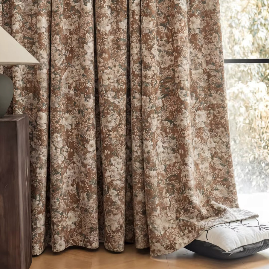 CENTURyMiG Vorhang im amerikanischen Landhausstil mit floralem Muster, Creme/Beige, blickdicht, Breite: 100 cm, Höhe: 200 cm - Bild 2
