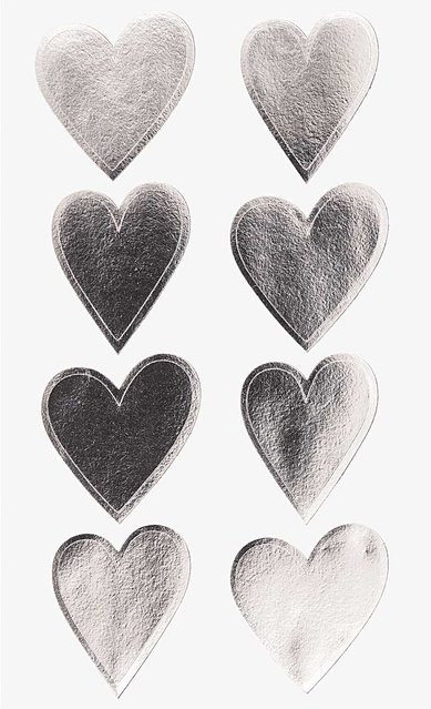 Rico Design Paper Poetry Sticker Herzen Silber, 4 Blatt - Bild 1