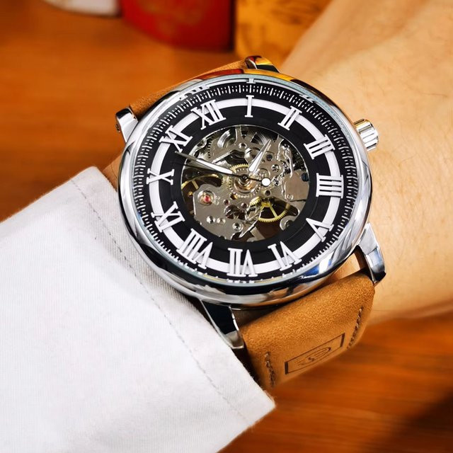 Forsining Armbanduhr, Mechanisch, Handaufzug, Leder, Herren - Bild 1