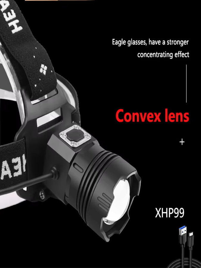 JIASHUAIXIN XHP90 Hochintensiver Scheinwerfer in Schwarz mit USB-Akku, Outdoor-Zoom und großer Reichweite - Bild 6