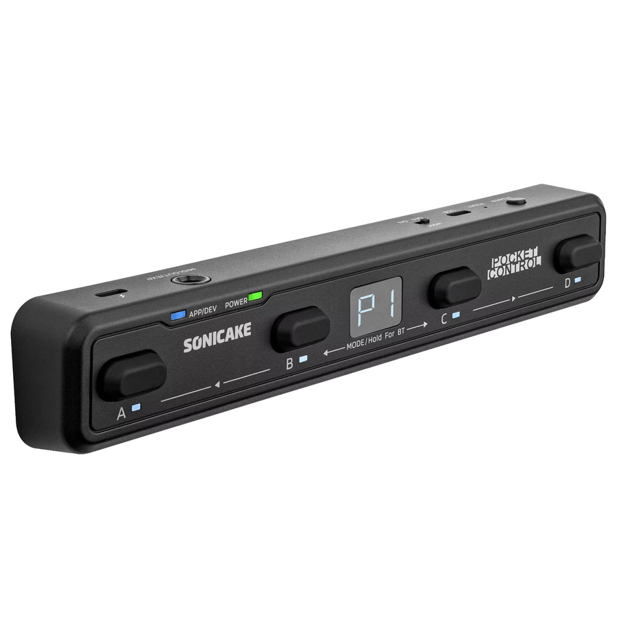 SONICAKE Pocket Control Tragbarer kabelloser MIDI-Controller in Weiß mit 4 programmierbaren Fußschaltern und USB-Host - Bild 2
