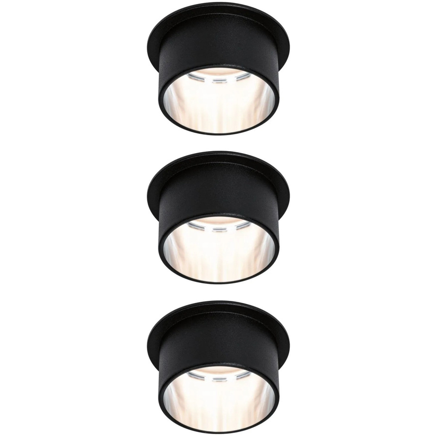 Paulmann LED Einbauleuchten-Set Gil Coin 3StepDim, dimmbar, Schwarz matt/Eisen gebürstet/Alu, warmweiß - Bild 2