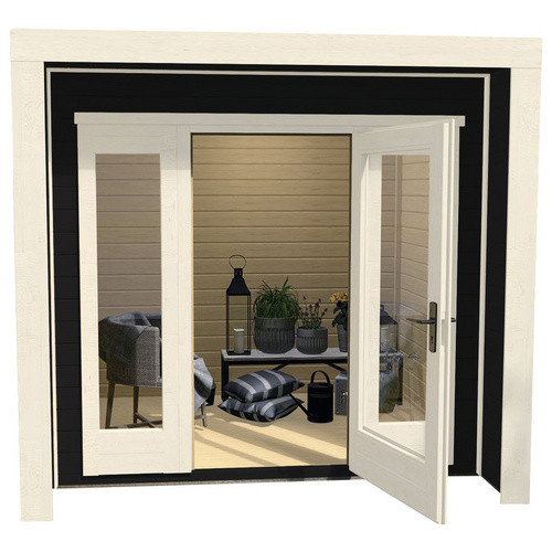 WEKA Gartenhaus Design 263 aus Holz in Grau und Anthrazit mit Flachdach B/H/T: 245 x 227 x 250 cm - Bild 3