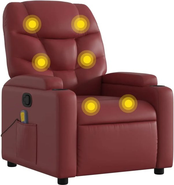 vidaXL Massagesessel Modell 6 in Weißrot aus Kunstleder mit Armlehnen - Bild 1