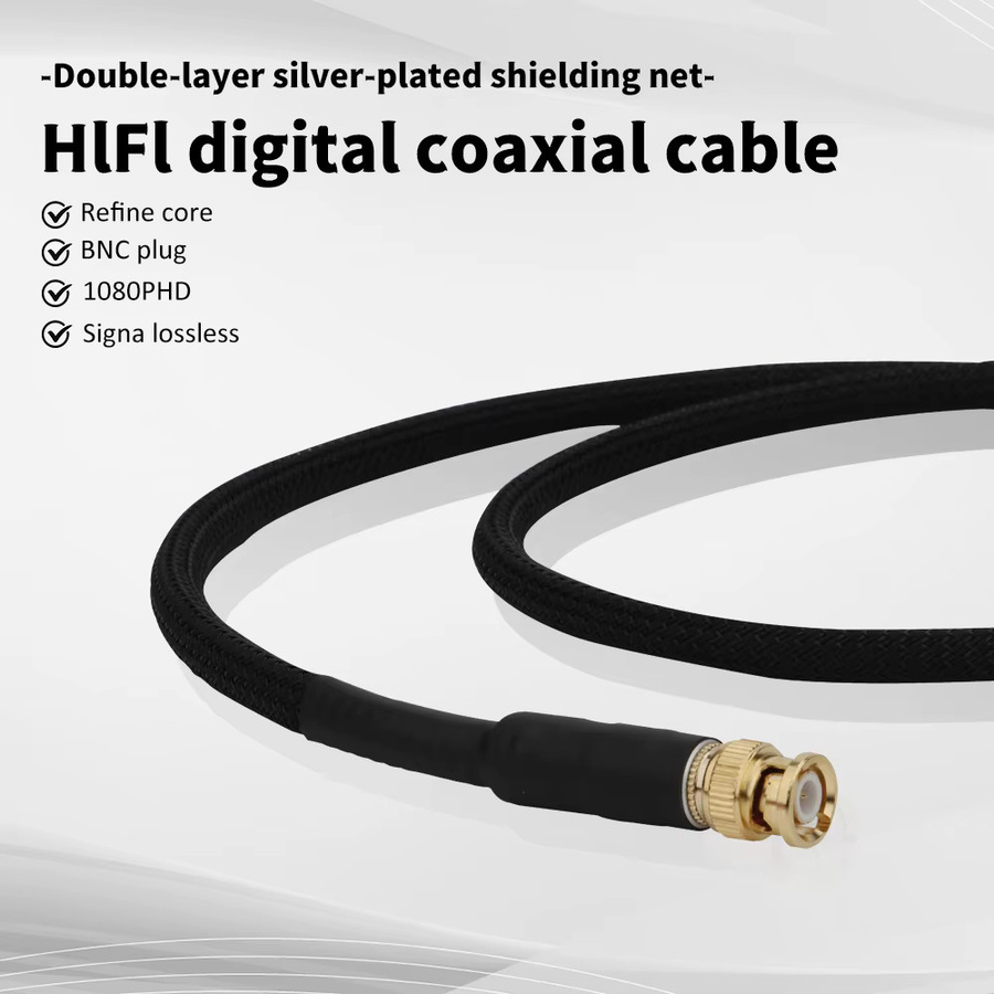 Preffair HIFI BNC SMA Koaxialkabel aus reinem Silber für verlustfreie digitale Audio- und HD-Videosignale in Schwarz - Bild 2
