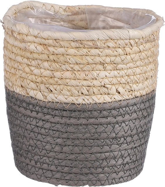 Mica Decorations Korb Rachel aus Seegras, rund, Grau, Durchmesser: 14 cm, Höhe: 14 cm - Bild 1
