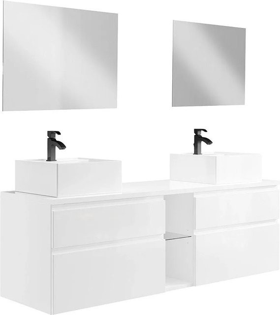 Vente-unique Doppelwaschtisch Magdalena Weiß, Breite: 150 cm - Bild 1