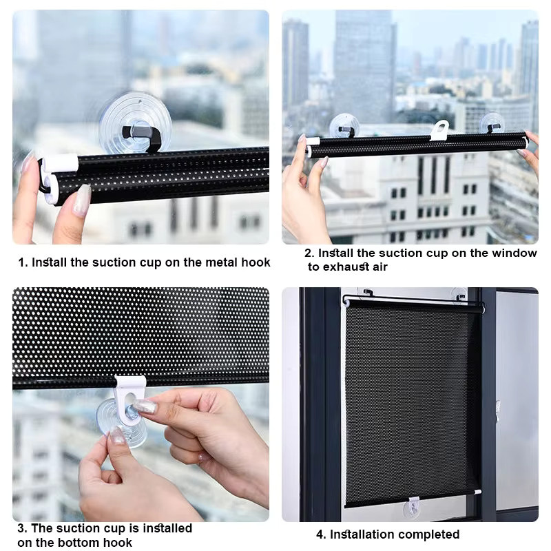 Universeller Sonnenschutz für Autofenster mit Saugnapf, wärmeisolierender Verdunkelungsvorhang mit UV-Schutz in Schwarz - Bild 6