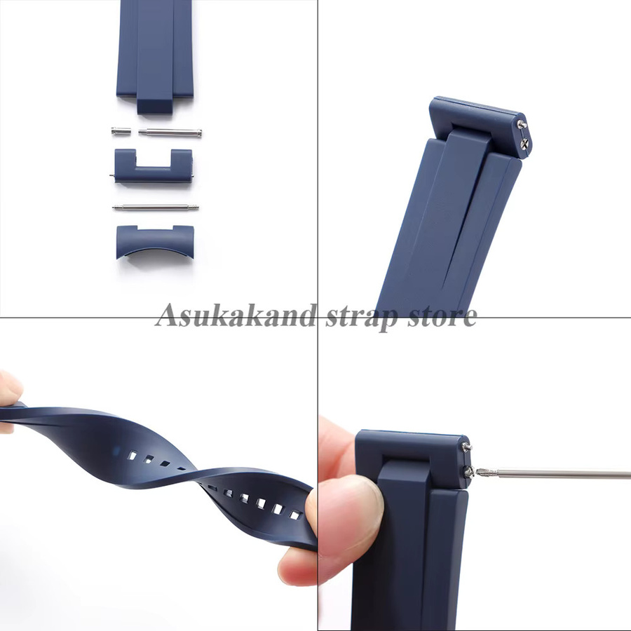 Uhrenarmband Kautschuk, Schwarz, Herren - Bild 3