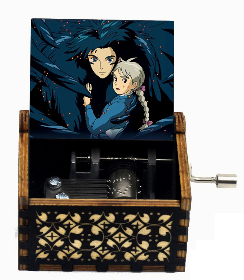 Bandai Howl Castle Spieluhr, Holz Handkurbel - Bild 2
