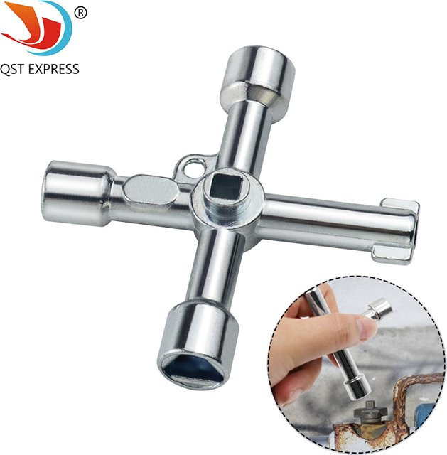 QSTEXPRESS Kreuzschlüsselschlüssel für Wasserzähler und Ventile sowie elektrische Schaltschränke - Bild 1