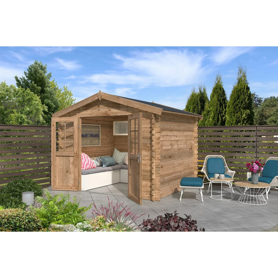 Lasita Gartenhaus Norah Maja in Braun mit Satteldach, B/H/T: 307,2 x 233,7 x 250 cm - Bild 2
