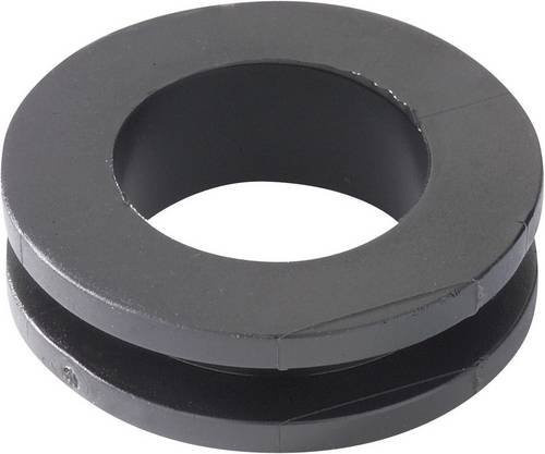 HellermannTyton Kabeldurchführung HV1305-PVC-BK-D1 aus PVC in Schwarz mit maximalem Klemm-Ø von 14mm und maximaler Plattenstärke von 3mm - Bild 1