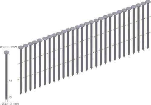 Prebena CNW28/65BK Coilnägel Typ CNW, Länge: 65 mm, 6000 Stück, Farbe: Silber/Grau - Bild 1