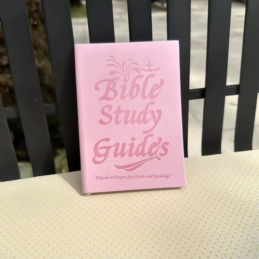 Rosafarbenes Bibel-Studiennotizbuch aus Leder mit Hardcover, 66 Seiten und bunten Leitfäden sowie Aufklebern für Erwachsene - Bild 2