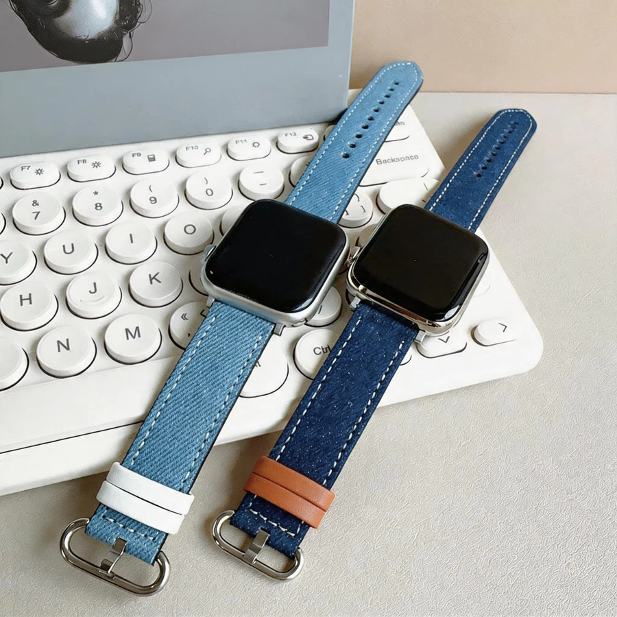 CORUCIA Uhrenarmband Denim Canvas, Vintage, Textil/NATO, für Apple Watch - Bild 1