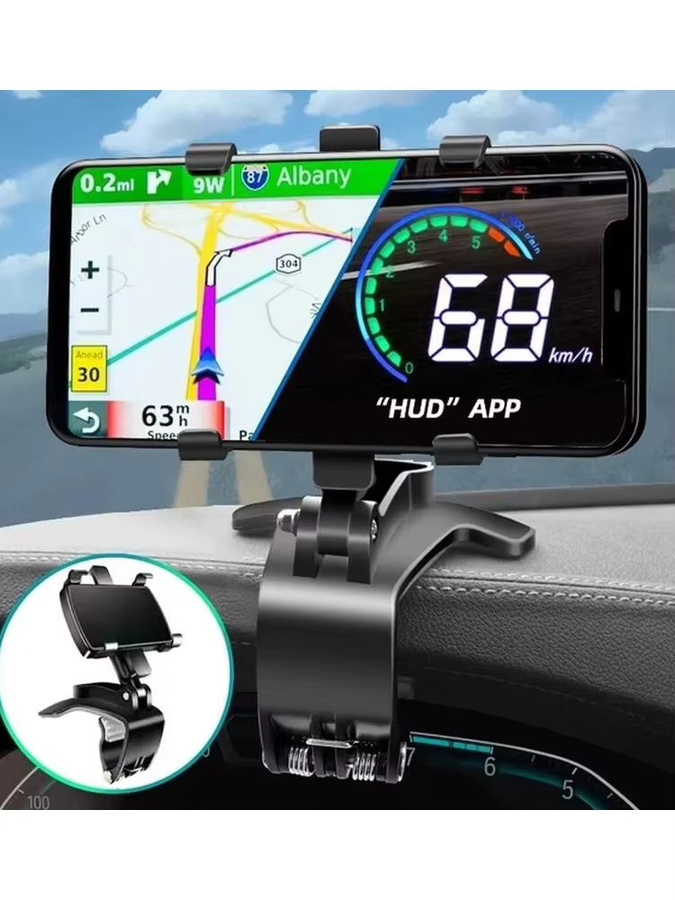 BRYNTHORX Multifunktionaler Auto-Handyhalter für das Armaturenbrett mit 360 Grad Drehung und GPS-Halterung, Schwarz - Bild 7