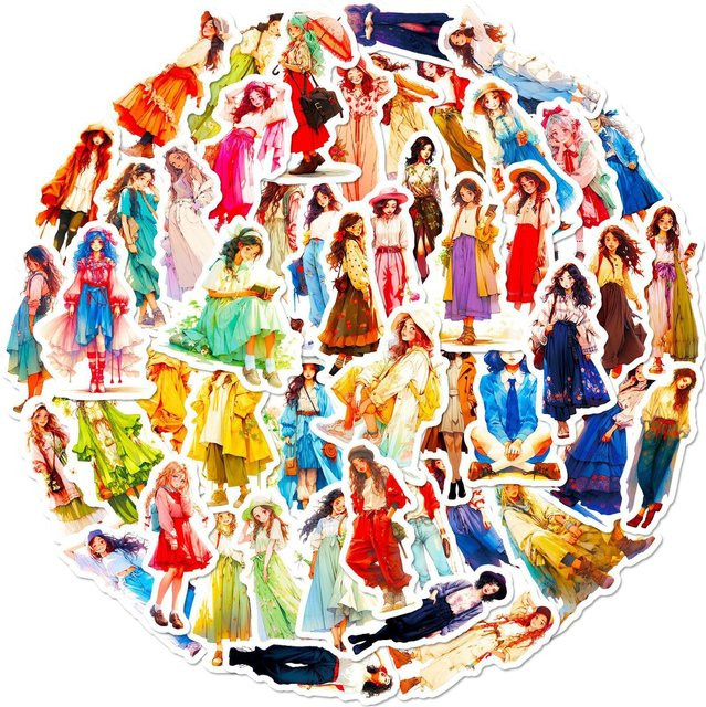 50 Stück Wasserdichte Graffiti Aufkleber für Mädchen in Multicolor von BulingBulingStickers Shop - Bild 1