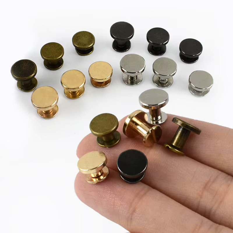 Meetee Flachkopf Metall Nägel und Schnallen in Gold für DIY Hardware Zubehör, 5-8mm - Bild 4