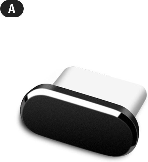Houspace USB-C Anti-Staub-Stecker Staubkappen für Typ-C-Ladegeräte in Schwarz - Bild 1