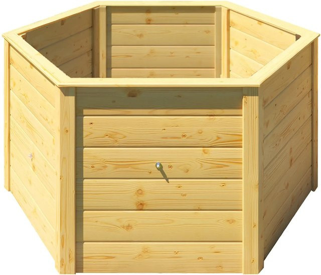 Weka Elementhochbeet 6-Eck aus Holz und Folie in Natur und Braun, B/T/H: 143 x 120 x 68,5 cm - Bild 1