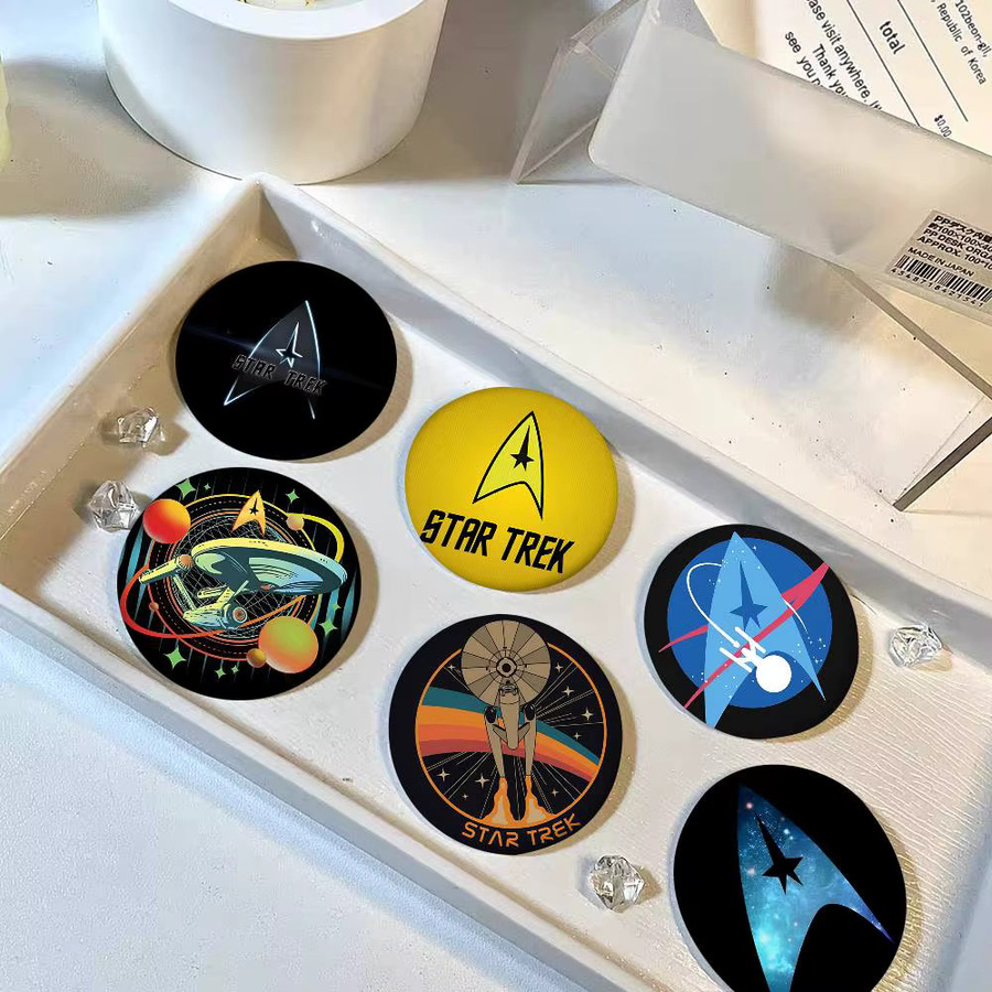 Brosche S-Star Trek Spock Space Cartoon-Stil, Emaille-Pin, Rund - Bild 2
