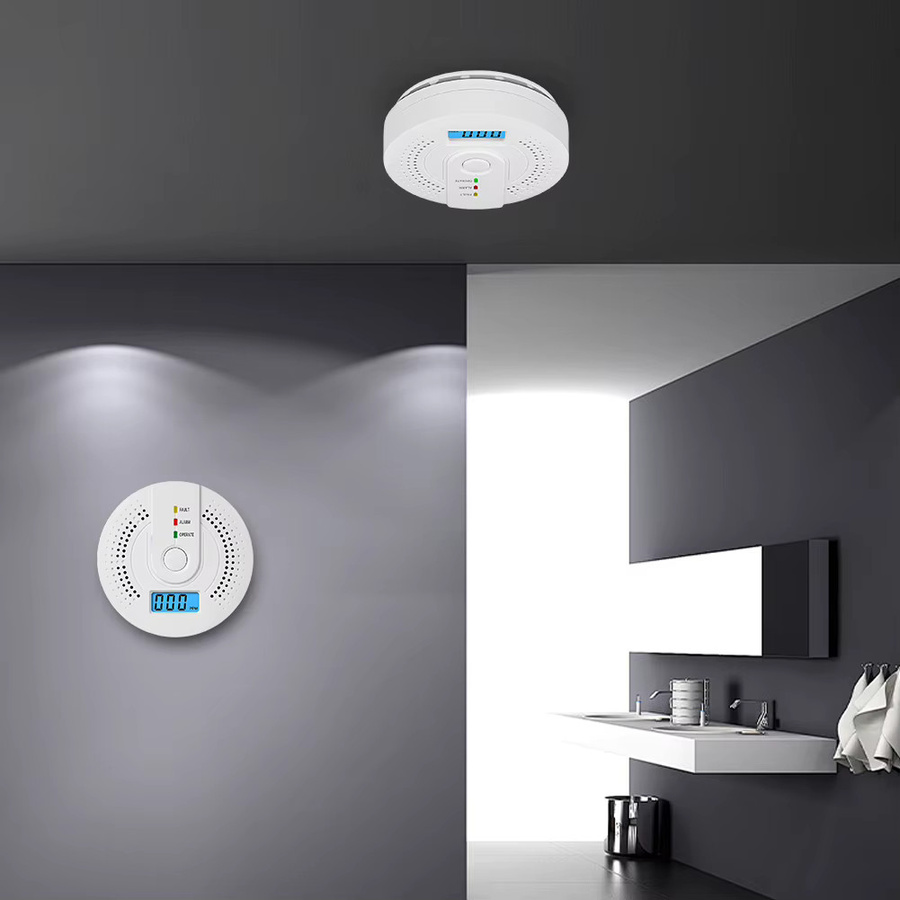 Alloet Kohlenmonoxid-Detektor mit LED-Digitalanzeige und Licht-Ton-Alarm in Weiß - Bild 3