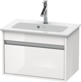 Duravit Waschtischunterschrank Ketho Compact in Weiß Hochglanz mit einem Auszug, wandhängend, B/T: 60 x 38,5 cm - Bild 1
