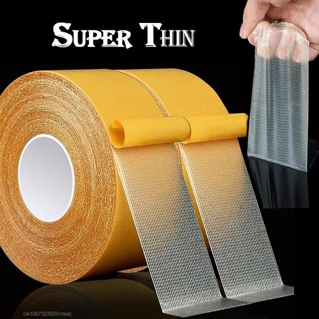 Yiran Furniture doppelseitiges Klebeband mit Netzgewebe, transparent, Breite: 30 mm, Länge: 10 m - Bild 1