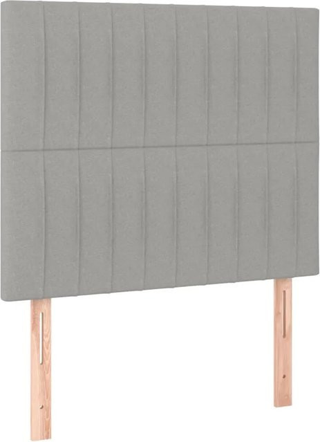 vidaXL LED Kopfteil in Hellgrau mit integrierter Beleuchtung und USB-Ladeanschluss, gepolstert aus Stoff, B/H: 90 x 128 cm - Bild 1