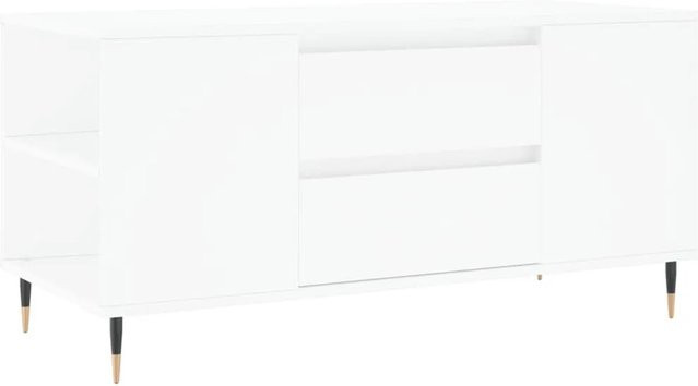 vidaXL Couchtisch modern in Weiß, rechteckig aus Holzwerkstoff und Metall, B/T/H: 102 x 44,5 x 50 cm - Bild 1