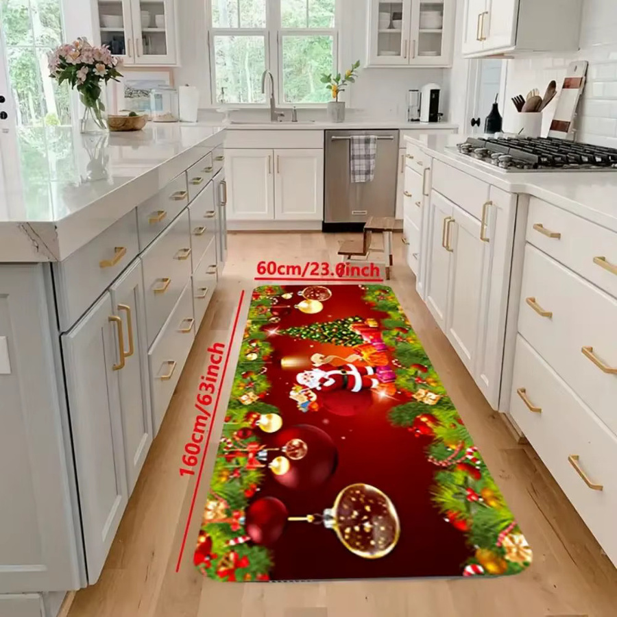 VIKAMA Weihnachtliche Bodenmatte mit Grafikdesign für Wohnzimmer, Schlafzimmer und Badezimmer, B/T: 60 x 40 cm - Bild 2