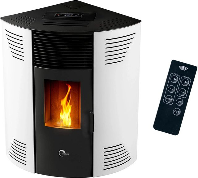 Sannover Eck-Pelletofen Iseos 12,2 kW in Weiß - Bild 1