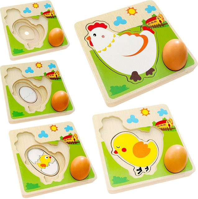 Lee's Sharing 3D Holz Multi-schicht Puzzle Henne, Jigsaw, Holz, Bunt / Mehrfarbig - Bild 1