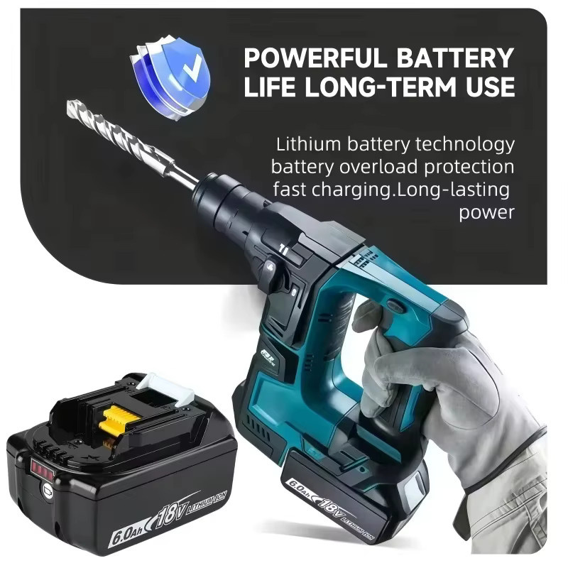 Makita 18V Li-Ion Akku 6Ah mit Akku-Indikator in Blau und Schwarz für Elektrowerkzeuge (BL1830 BL1840 BL1850) - Bild 6