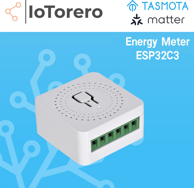 IoTorero Mini-Relais mit Leistungsüberwachung, Tasmota Matter MQTT ESP32C3, 10 A, Weiß, kompatibel mit Home Assistant - Bild 1