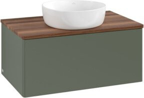 V&B Waschtischunterschrank Antao ohne Frontstruktur, Farbe: Grau-Grün, B/T/H: 80 x 36 x 50 cm - Bild 1
