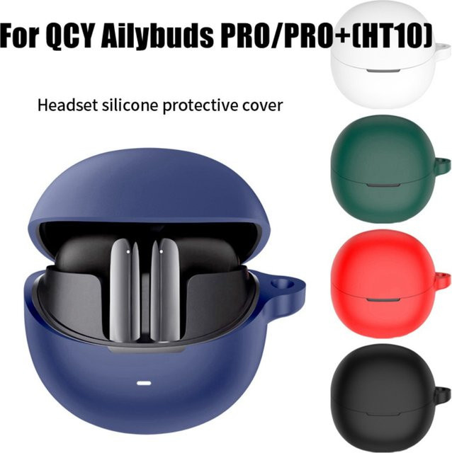 Stoßfeste Silikon-Schutzhülle für QCY Ailybuds PRO/PRO+ (HT10) in Schwarz - Bild 1