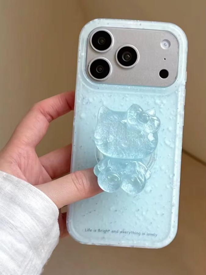 Sanrio Hello Kitty Handyhülle Korea Splashed Ink 3D Crystal Stoßfeste TPU Schutzhülle für iPhone 17 16 15 14 Pro Max in Pink - Bild 2